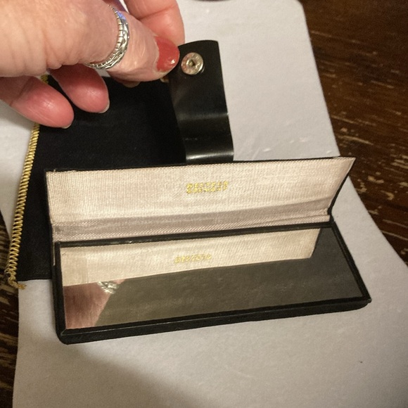 Vintage West Germany mirror and small makeup pouch embroidered. Antique - Picture 6 of 13